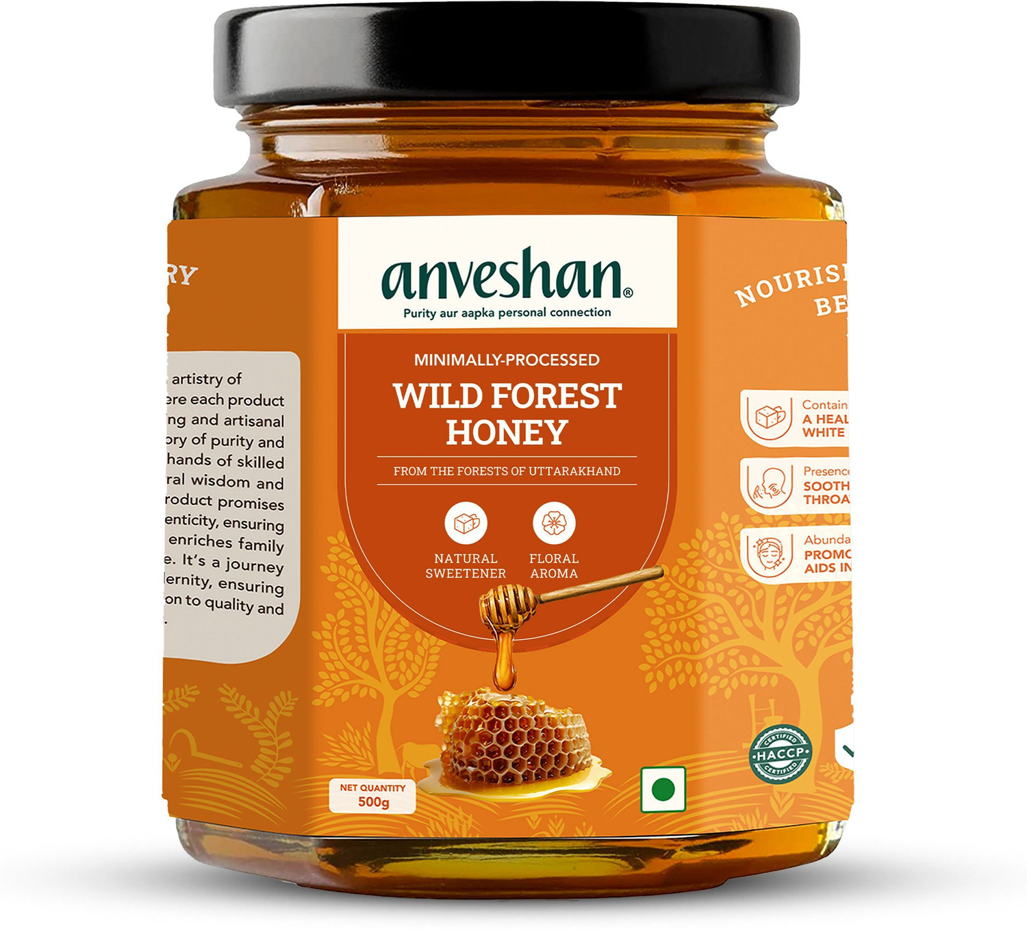 Image of Love Of India Forest Honey (Raw, Unfiltered, Unprocessed & Non-Pasteurised) (2 x 1200 g)