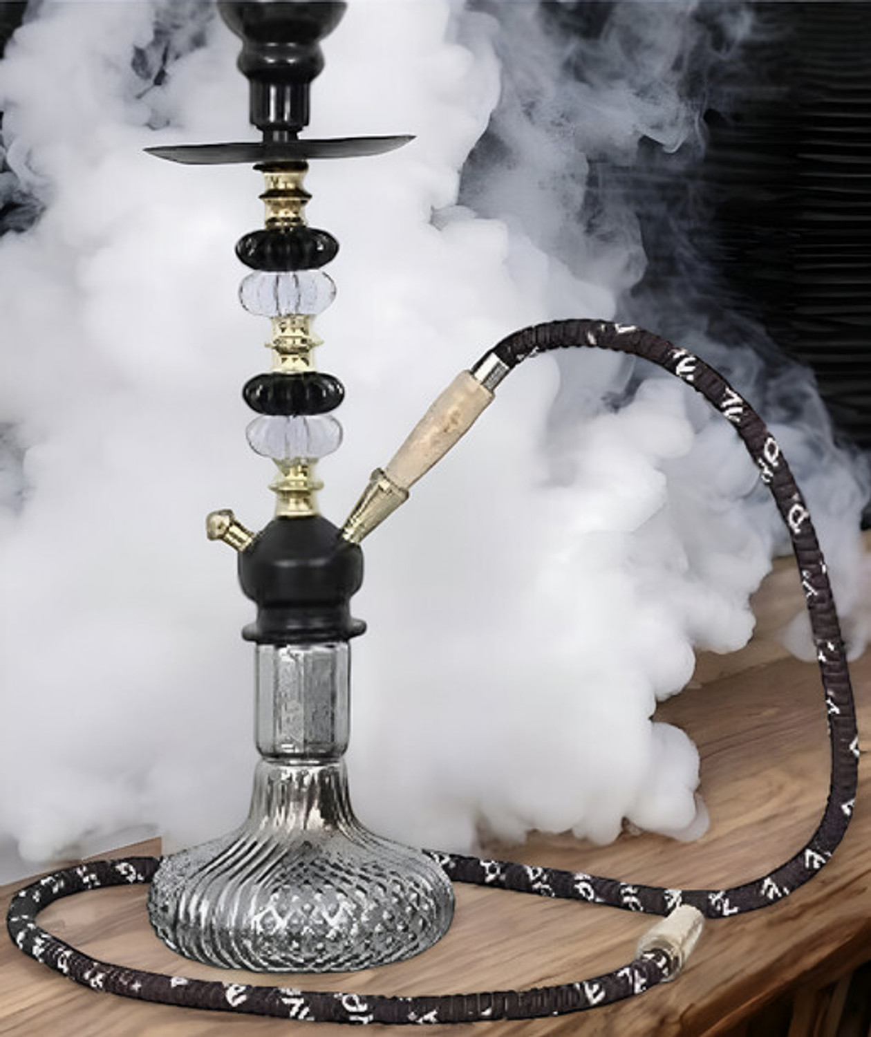 SMOCK STRECH 18-Inch Black and Gold Hookah - Image 6