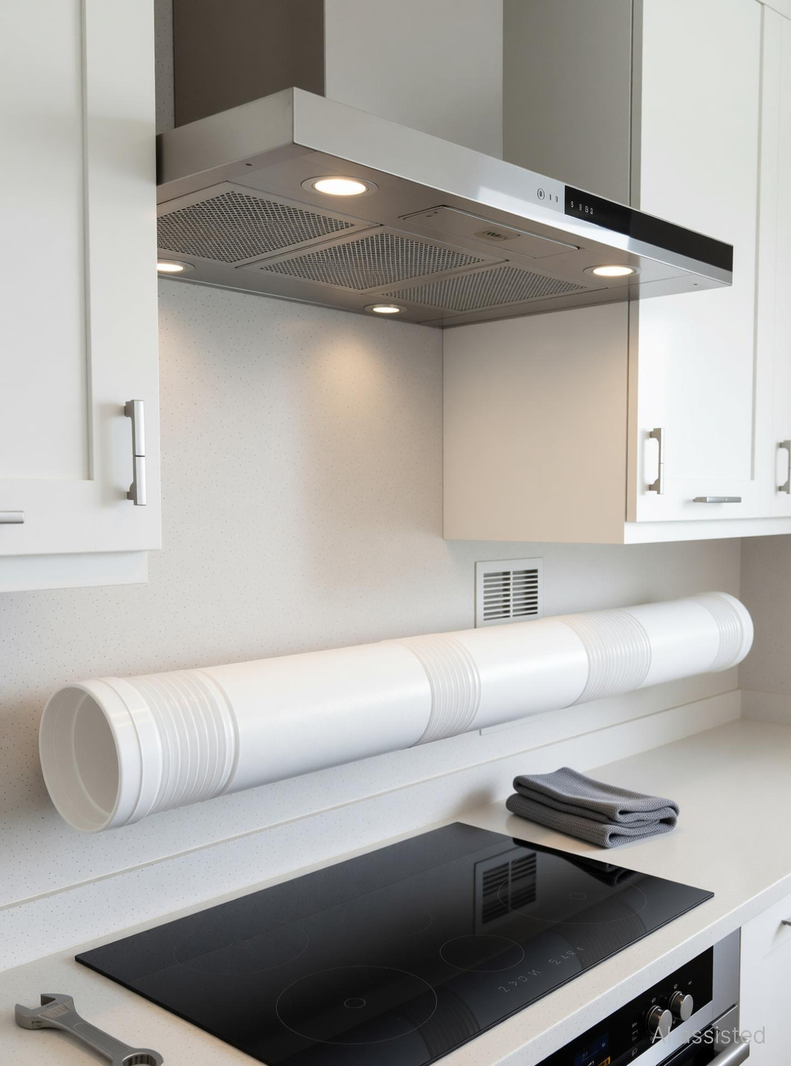 Image of Ardnib 6 Inch /150mm Kitchen Chimney PVC Flexible Duct Pipe 8 feet / Exhaust pipe Suitable For All Brand Of Chimneys Hose Pipe (250 cm)
