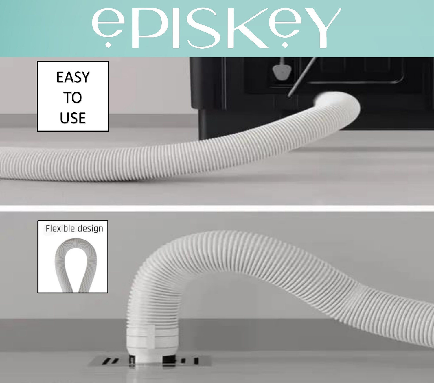 Image of Episkey OUTLET 9M Washing Machine Drain Pipe Heavy Duty PVC Outlet Hose | Flexible & Leak-Proof Hose Pipe (9 m)