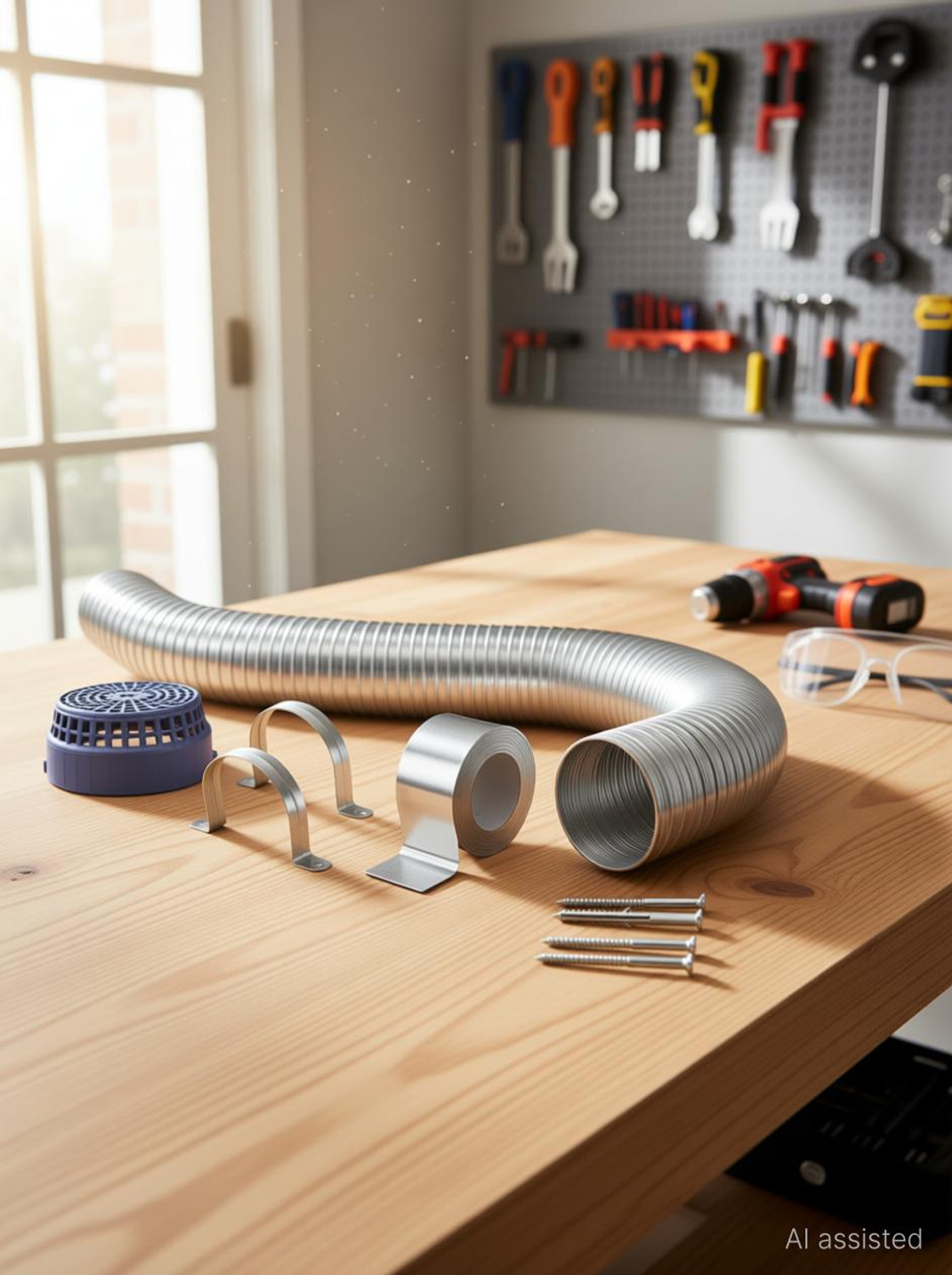 Image of Ardnib 6 Inch /150mm Kitchen Chimney PVC Flexible Duct Pipe 8 feet / Exhaust pipe Suitable For All Brand Of Chimneys Hose Pipe (250 cm)