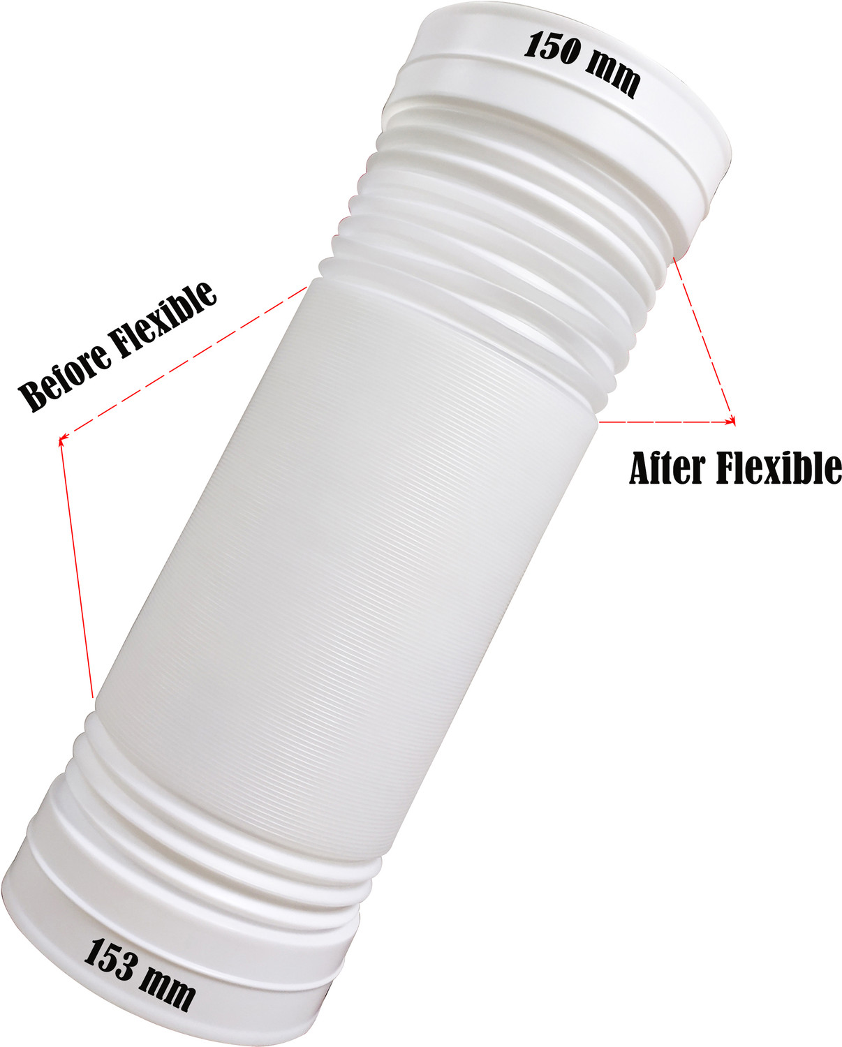 Image of Ardnib 6 Inch /150mm Kitchen Chimney PVC Flexible Duct Pipe 8 feet / Exhaust pipe Suitable For All Brand Of Chimneys Hose Pipe (250 cm)