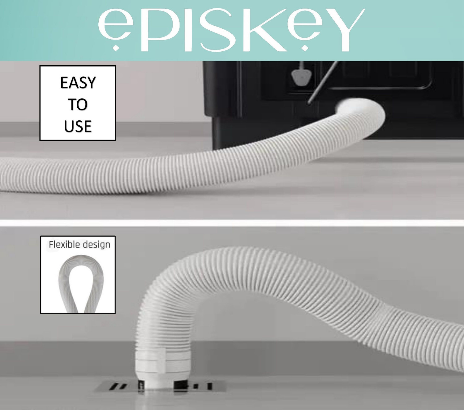 Image of Episkey OUTLET 7M Washing Machine Drain Pipe Heavy Duty PVC Outlet Hose | Flexible & Leak-Proof Hose Pipe (7.5 m)