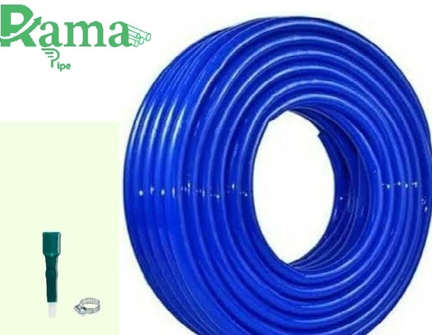 Image of RAMA PIPE 1 /2 Inch (0.50 Inch) 20 Meter (65 FEET) 3 Layered Heavy Duty Braided Hose Pipe with tap connectors and clips Hose Pipe (20 m)