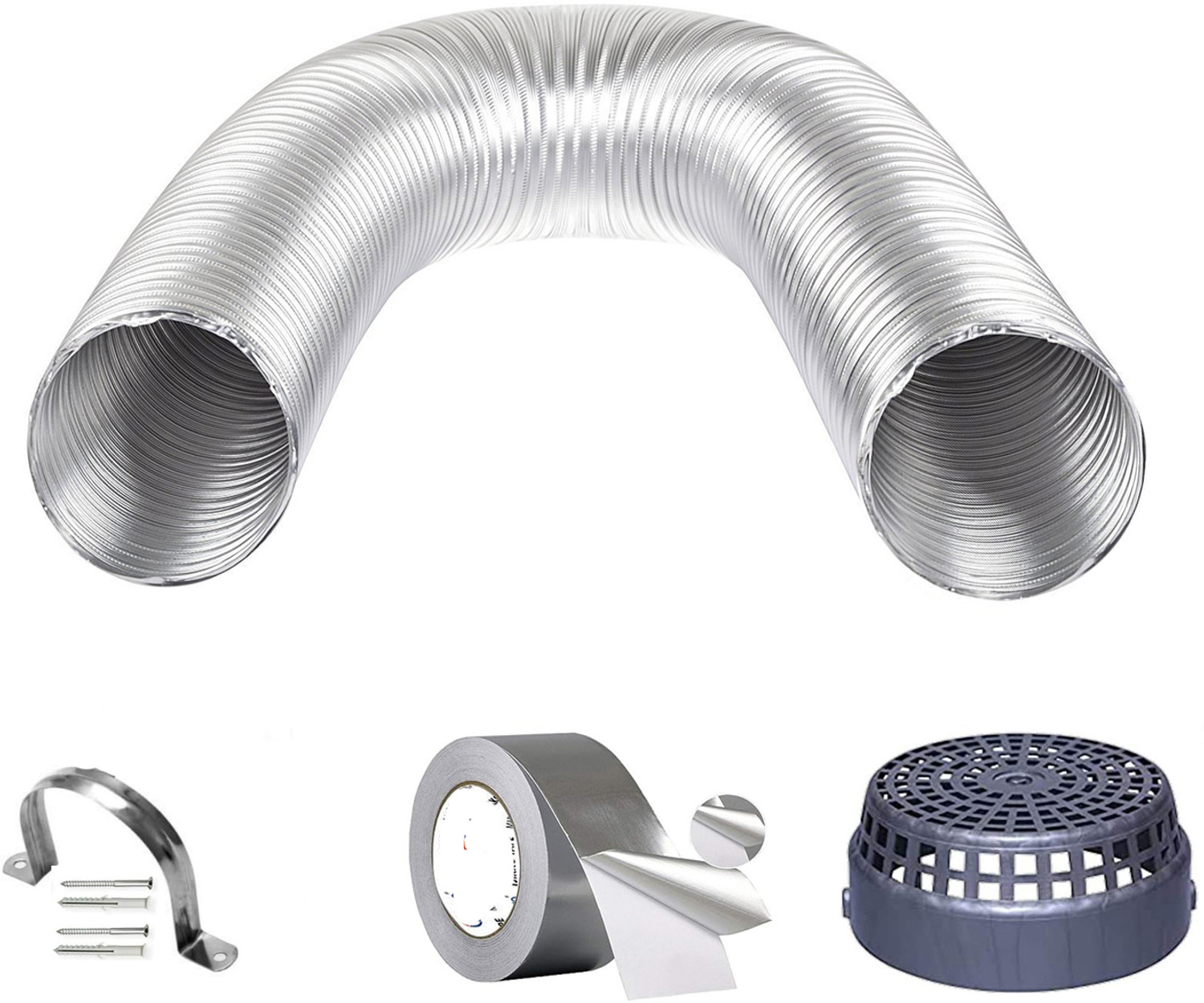 Image of Ardnib 6 Inch /150mm Kitchen Chimney PVC Flexible Duct Pipe 8 feet / Exhaust pipe Suitable For All Brand Of Chimneys Hose Pipe (250 cm)