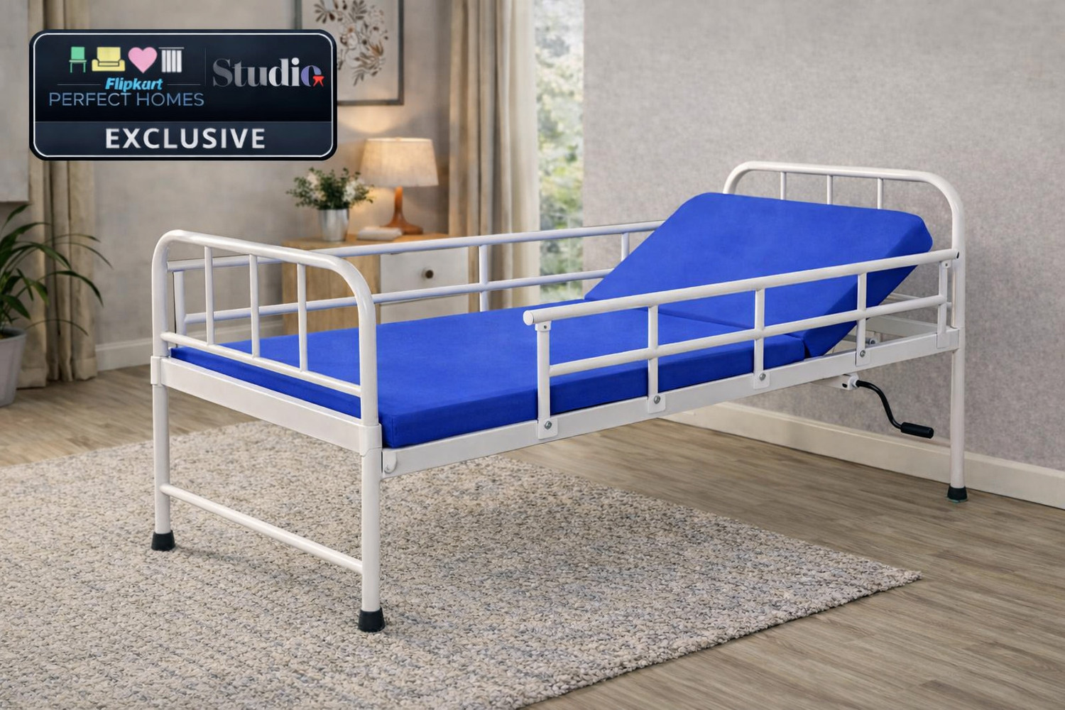 Image of MF GLOBAL Iron, Fiber Manual Hospital Bed (Elevation Present)