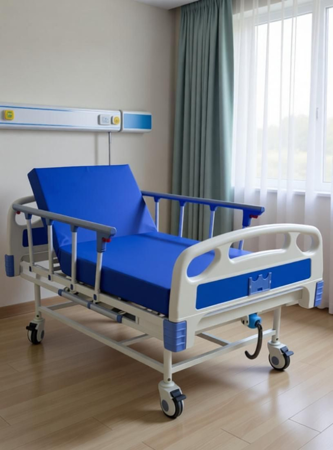 Image of MF GLOBAL Iron, Fiber Manual Hospital Bed (Elevation Present)