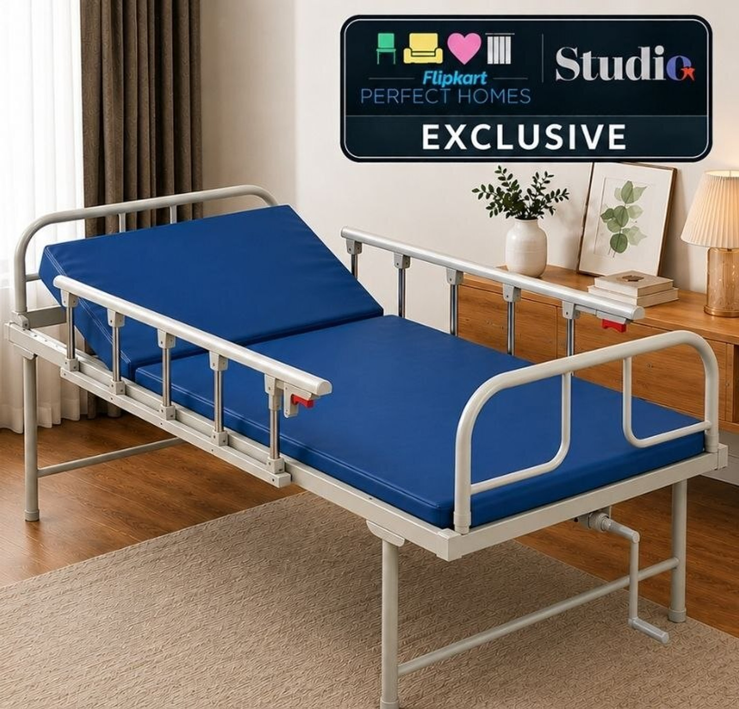 Image of MF GLOBAL Iron, Fiber Manual Hospital Bed (Elevation Present)