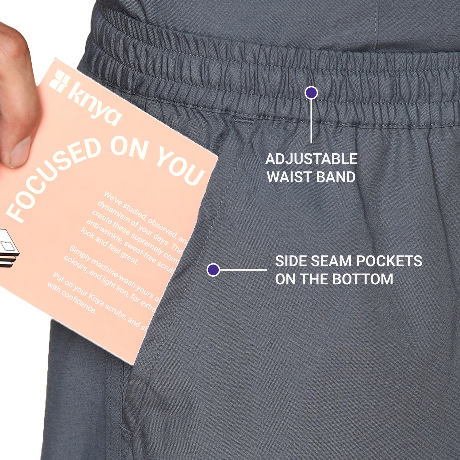 Image of KNYA Women's Scrubs | 5 Pocket Pant, Shirt Hospital Scrub (Heather Grey XS)