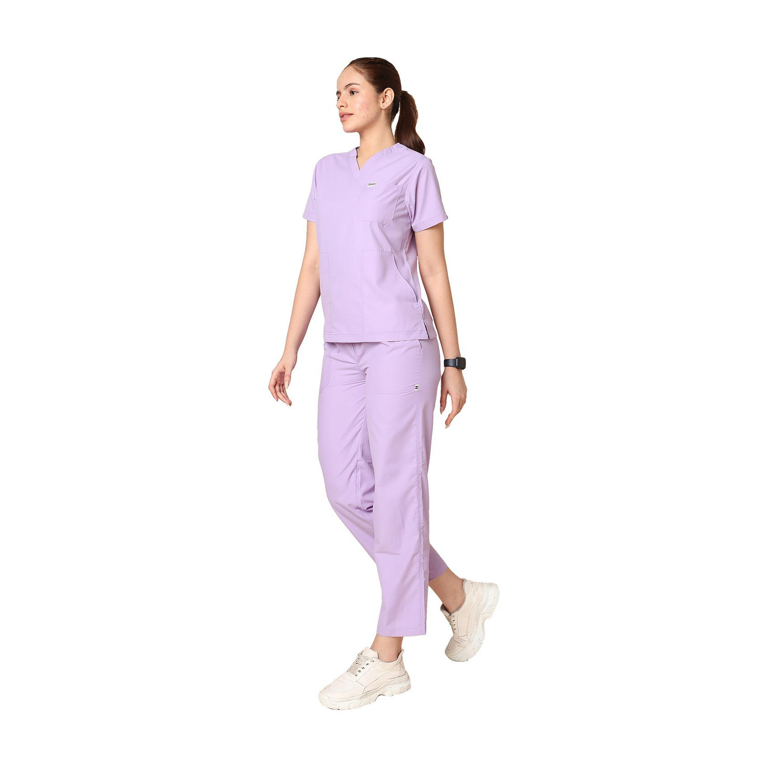 Image of KNYA Women's Scrubs for Doctors | 5 Pocket Pant, Shirt Hospital Scrub (Navy Blue XL)