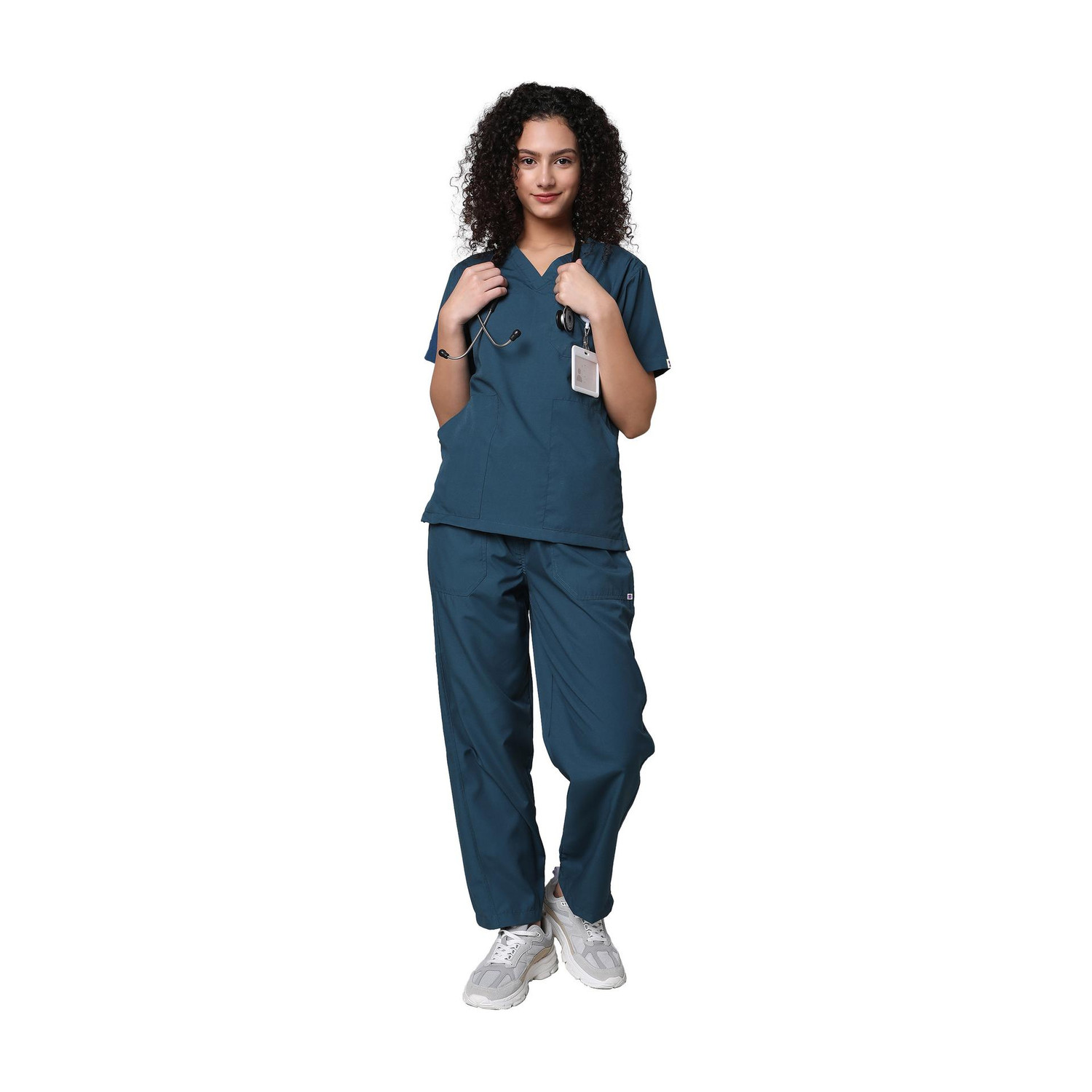 Image of Knya med Classic Men's 10-Pocket Essential Scrub Suit Pant, Shirt Hospital Scrub (Wine XL)