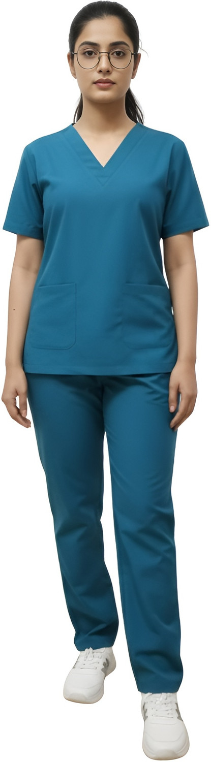 Image of KNYA Women Scrub Suit Pant, Shirt Hospital Scrub (Forest green XXXL)