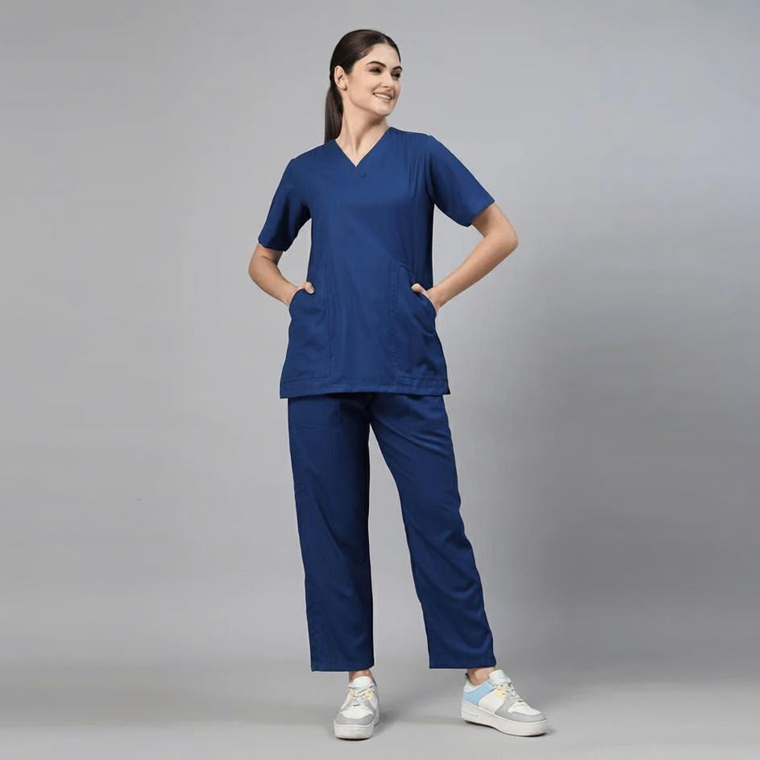 Image of KNYA Women Scrub Suit Pant, Shirt Hospital Scrub (Forest green XXXL)
