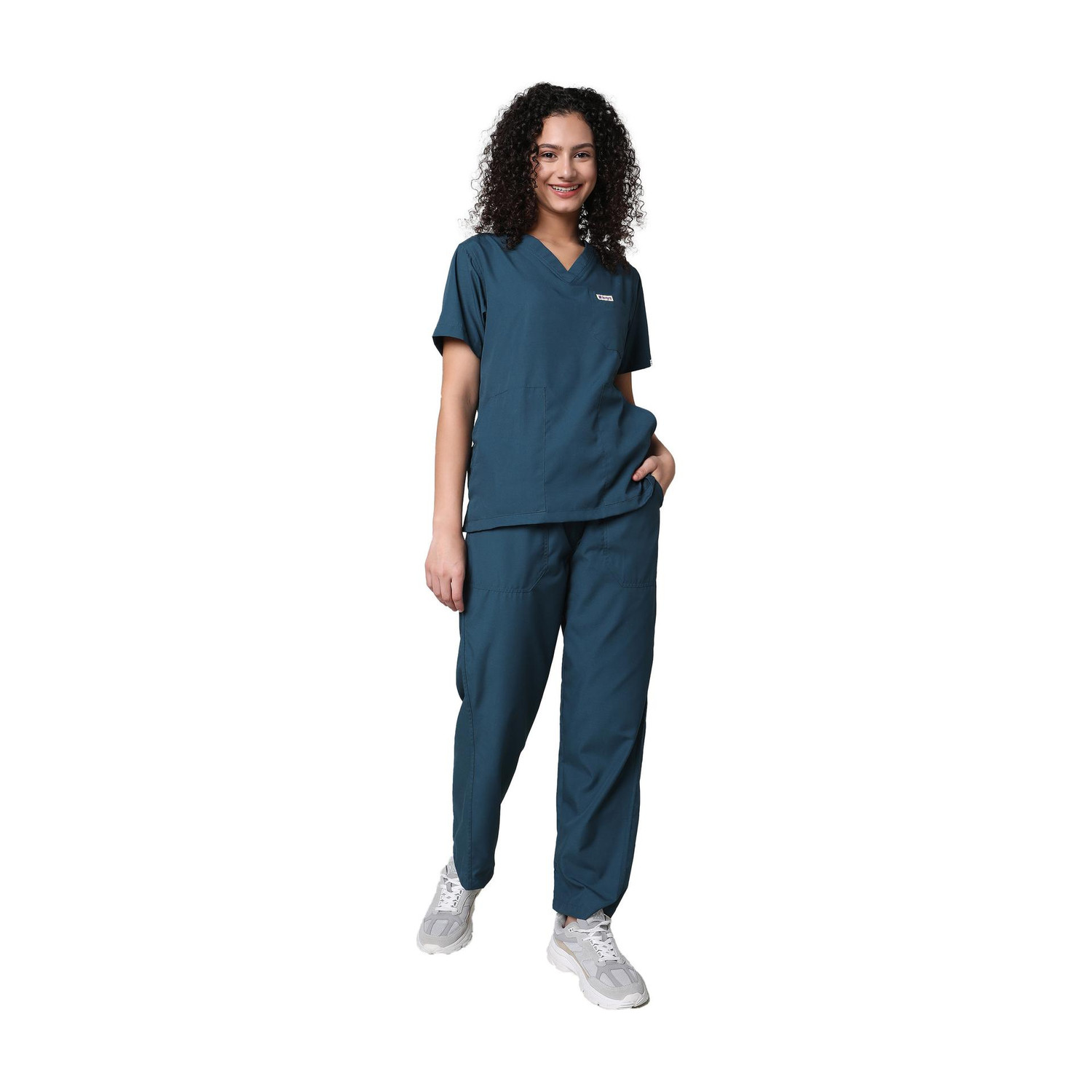 Image of KNYA Women Scrub Suit Pant, Shirt Hospital Scrub (Forest green XXXL)