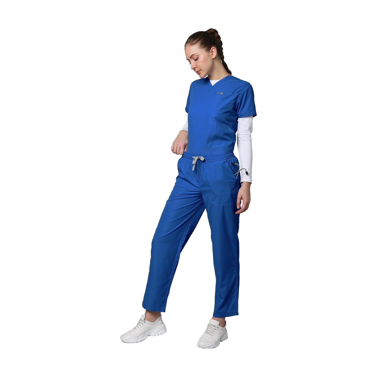 Image of KNYA New Gen|5 pocket| Womens Scrubs Pant, Shirt Hospital Scrub (Hot Pink XXXL)
