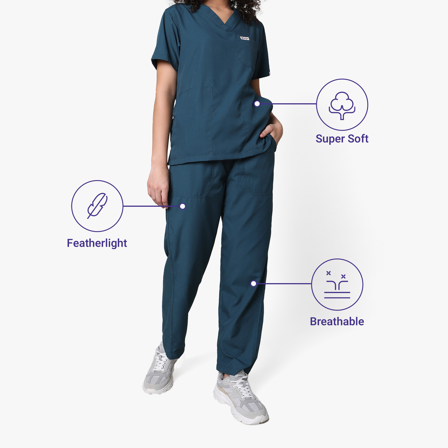 Image of KNYA Women Scrub Suit Pant, Shirt Hospital Scrub (Forest green XXXL)