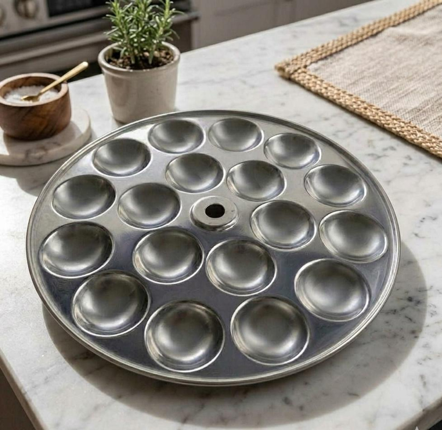 Image of SHRIKHATUSHYAM Stainless Steel Idli Stand 3 Plate | 12 Idli Maker Steamer Rack Standard Idli Maker (1 Plates , 12 Idlis )