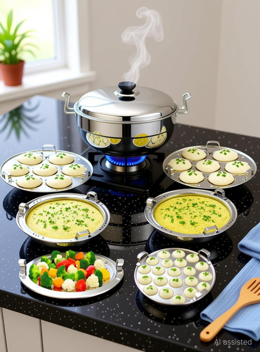 Image of MITHALI Induction & Standard Idli Maker (7 Plates , 14 Idlis )