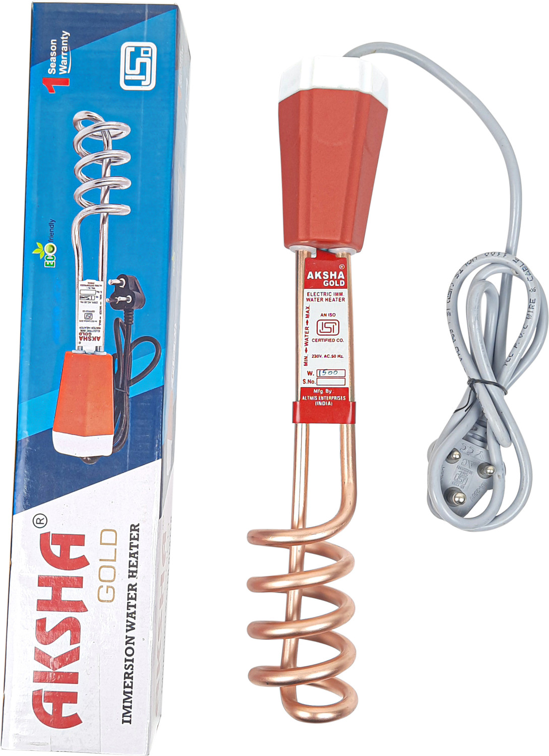 Image of Polycab Waterproof 1000 W Shock Proof Immersion Heater Rod (water)
