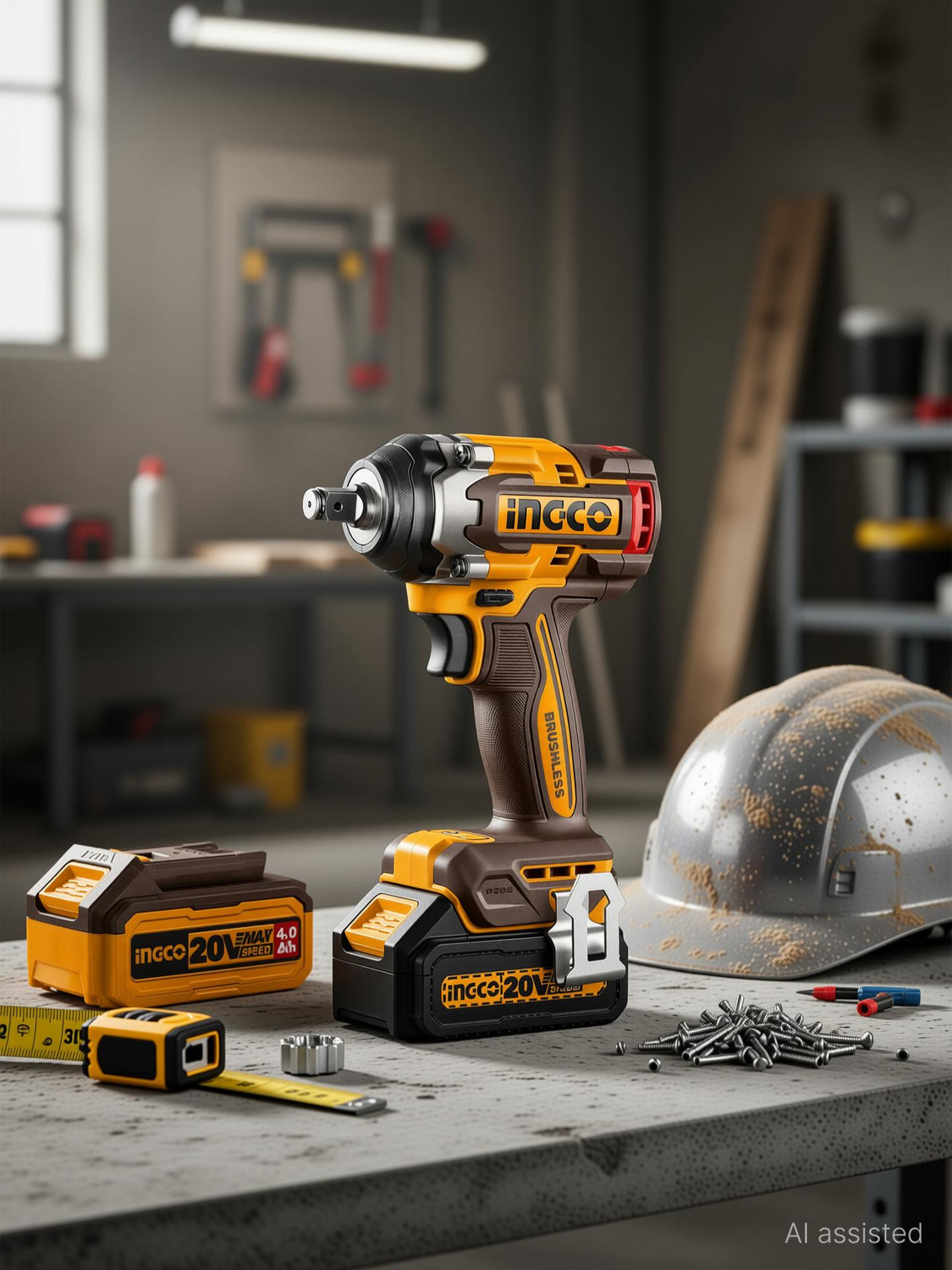INGCO CIWLI2050 20V Cordless Impact Wrench 500Nm 3-Speed 2x4Ah Battery - Image 6