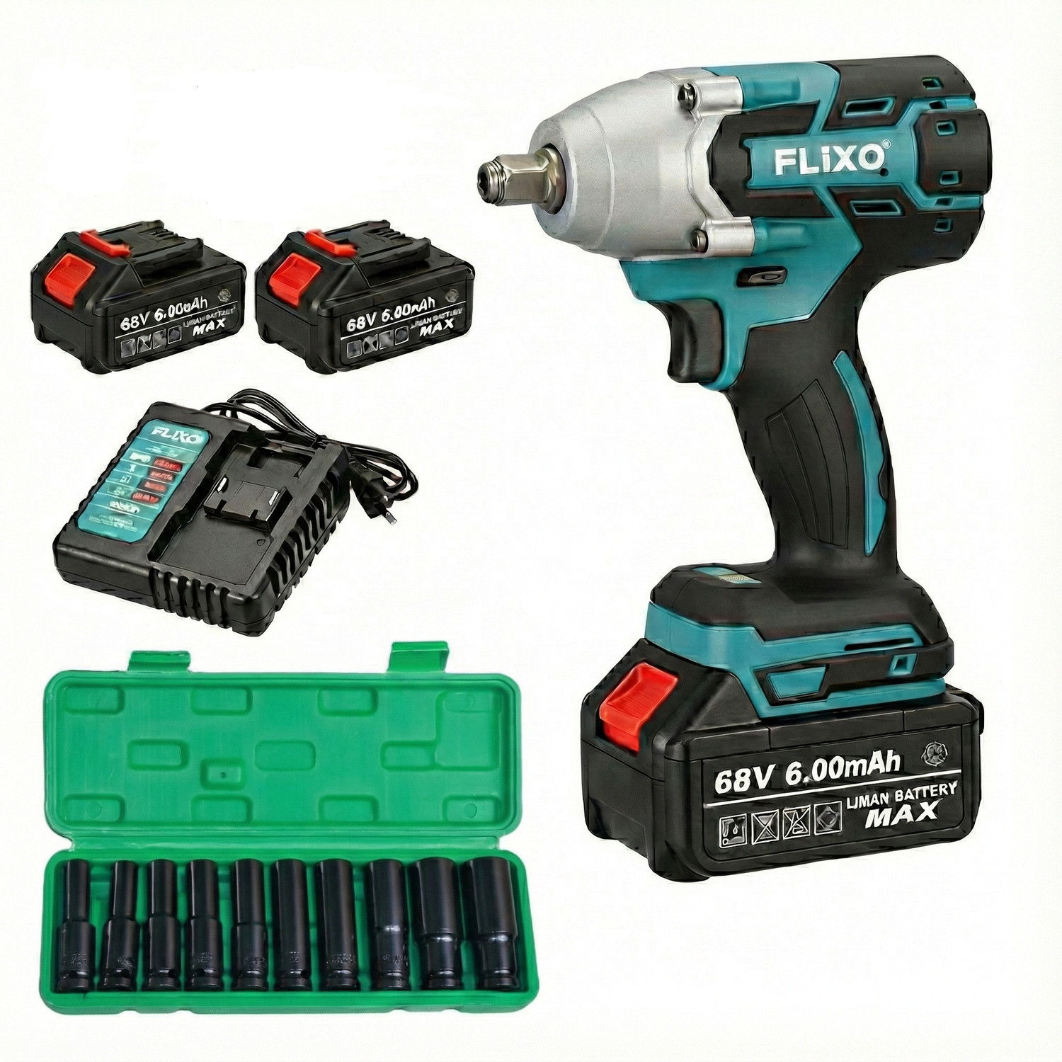Image of Flipkart SmartBuy Cordless Impact Wrench | Auto Hammer Wrench Machine for Car & Industrial Use Cordless Impact Wrench (1 /2 inch)