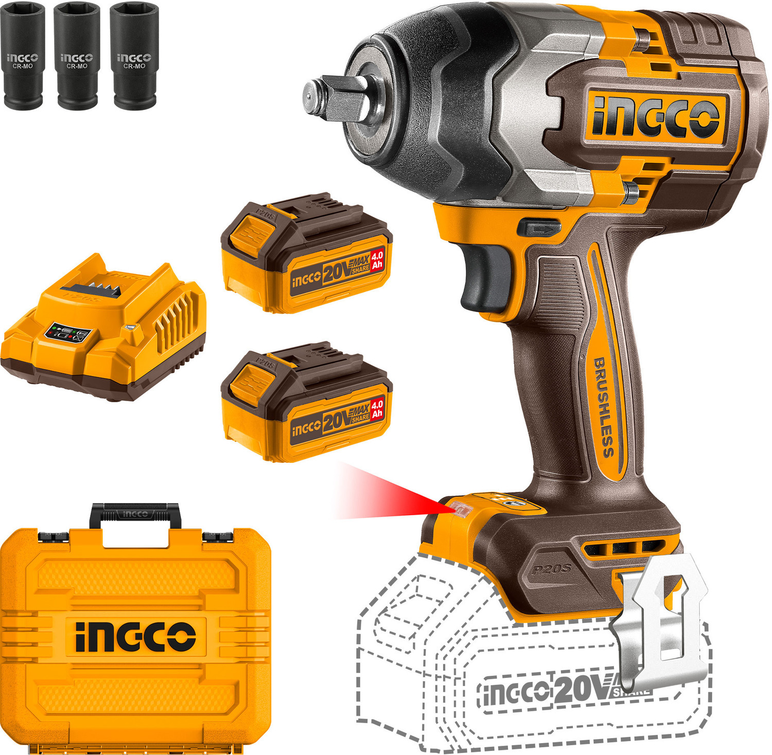 Image of Flipkart SmartBuy Cordless Impact Wrench | Auto Hammer Wrench Machine for Car & Industrial Use Cordless Impact Wrench (1 /2 inch)
