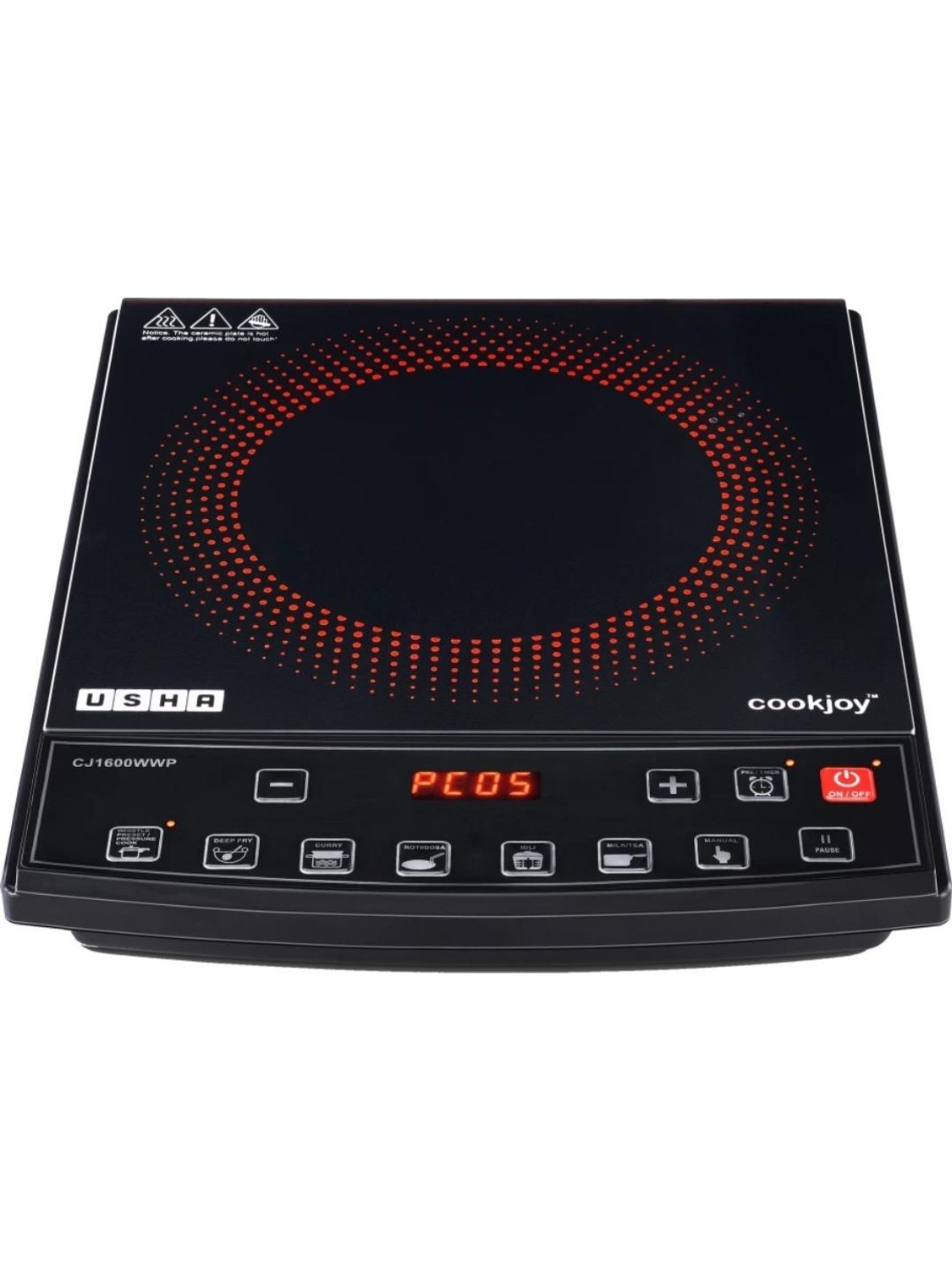 USHA 1600 W Induction Cooktop Push Button