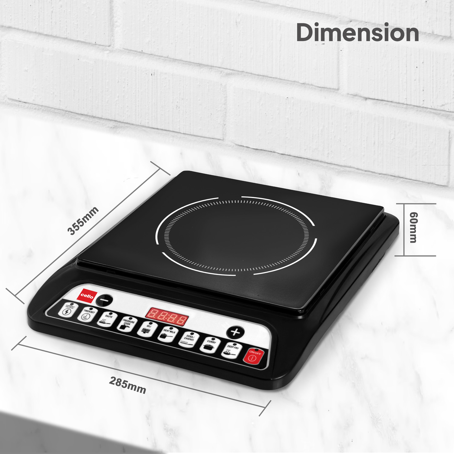 Image of Cello 2000 W Induction Cooktop Push Button (Black, Trion Induction Stove)