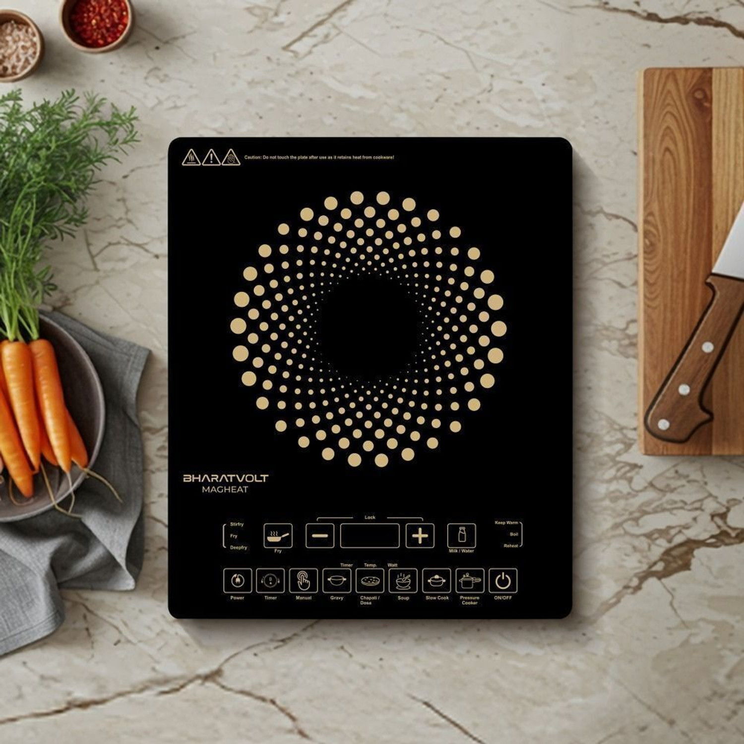 Image of Hindflame 2000 W Induction Cooktop Push Button (Black, RAPID)