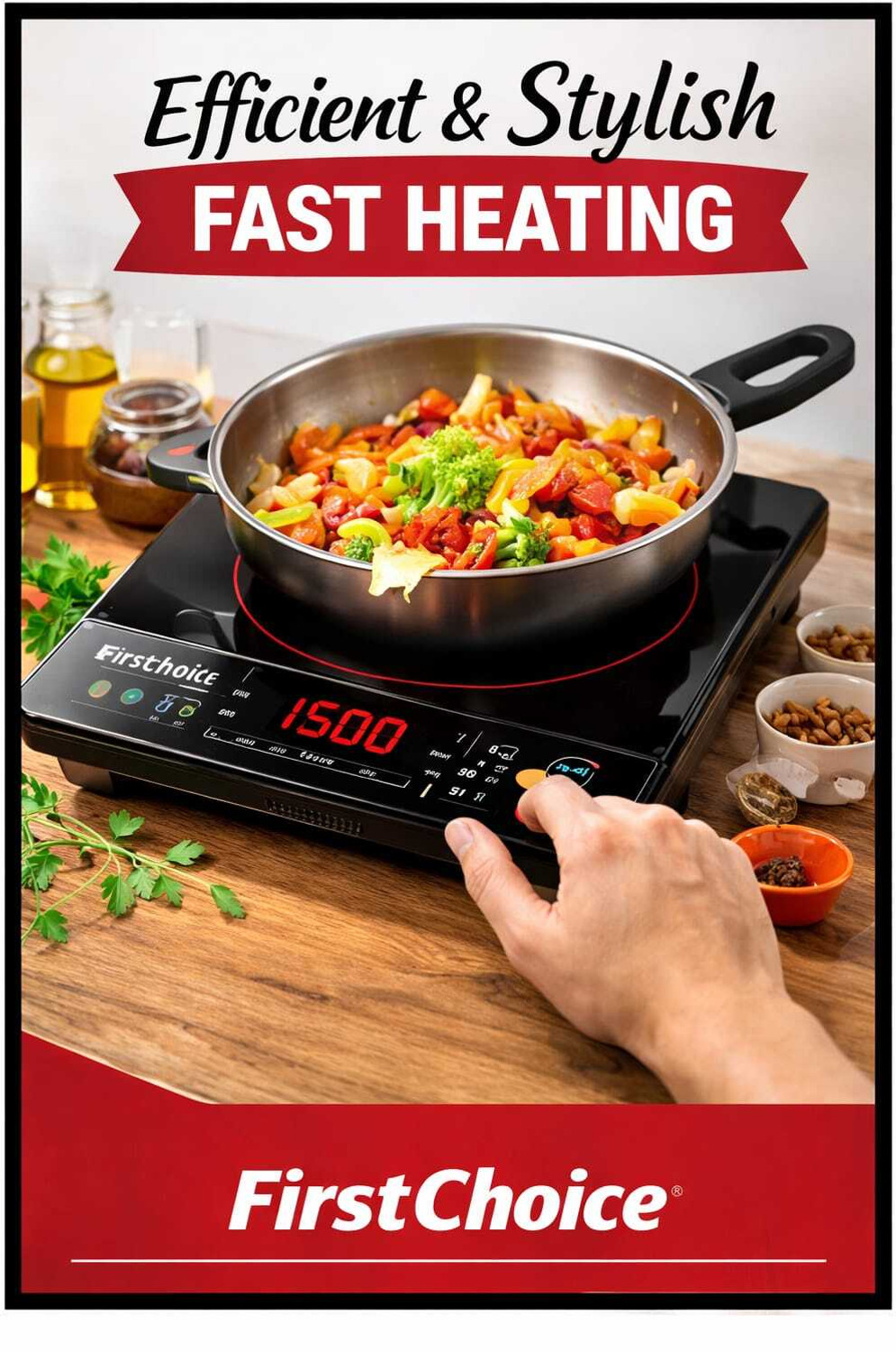 Image of Firstchoice 2000 W Induction Cooktop Touch Panel (Black, FC 109 BHARAT)