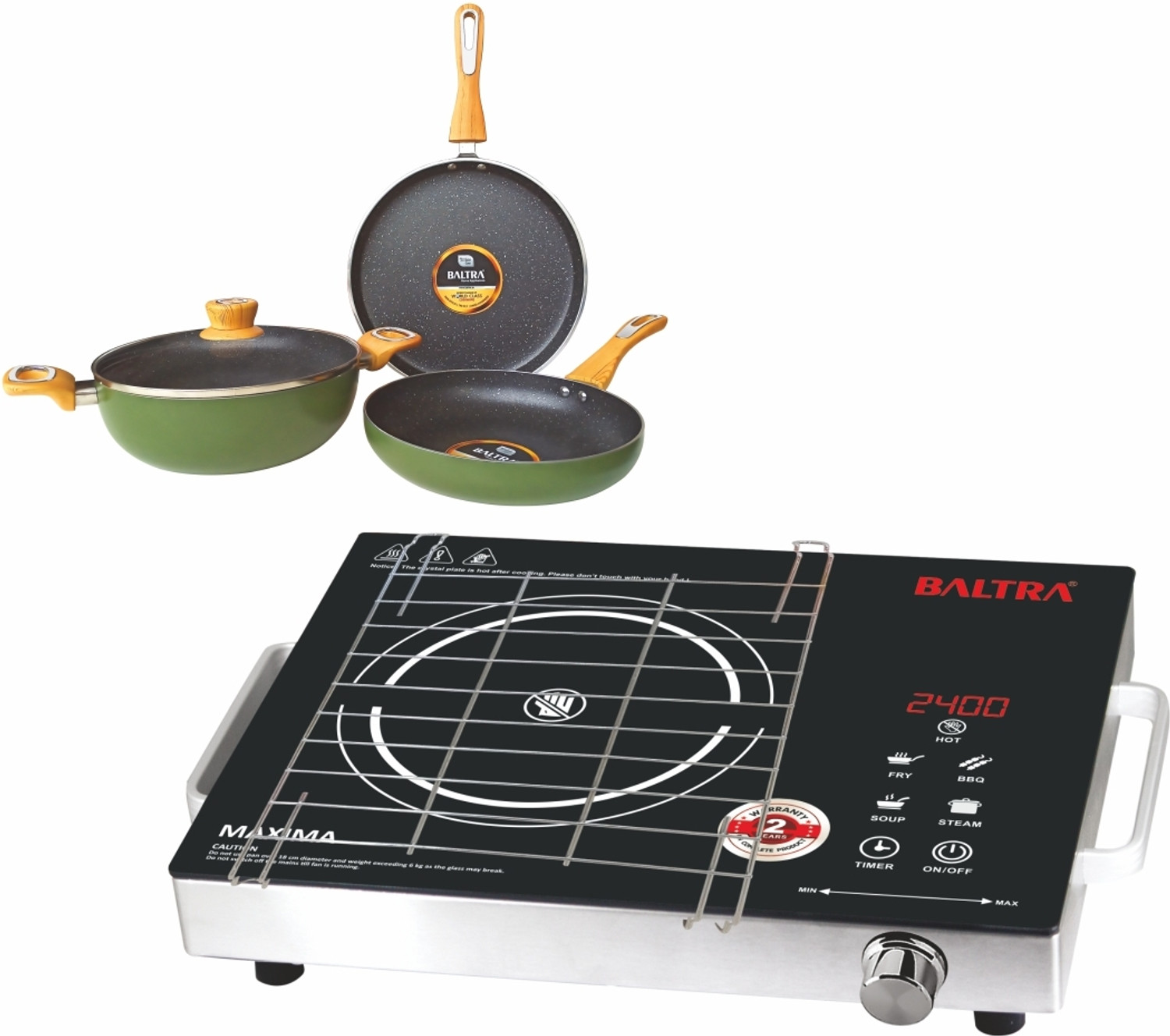 Image of Baltra 2400 W Infrared Cooktop Touch Panel, Jog Dial (Black, BIC-162, Magic)