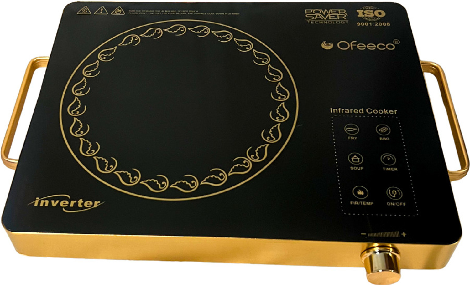 Image of V-Guard 2000 W Infrared Cooktop Touch Panel, Jog Dial (Black, VIRC 05)
