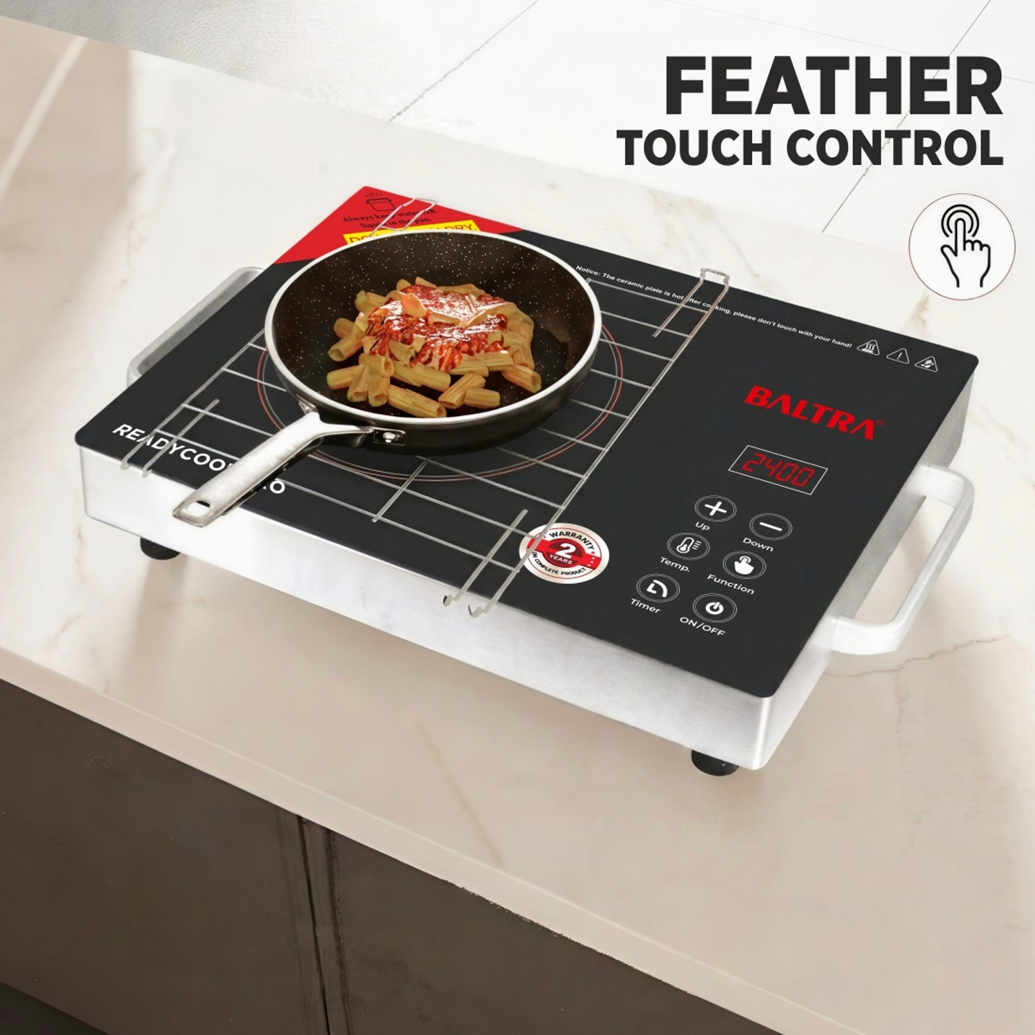 Image of Baltra 2400 W Infrared Cooktop Touch Panel (Black, BIC-169)