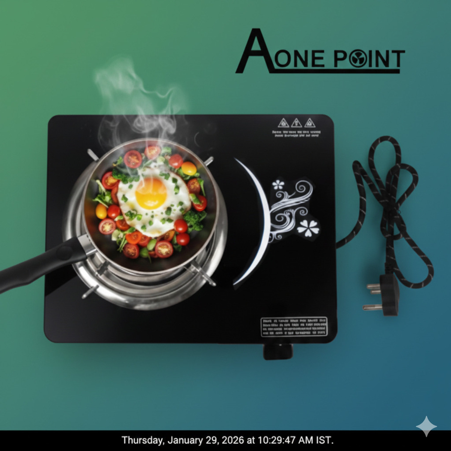 Image of AONE POINT 2000 W Induction Cooktop Touch Panel (Black, Black induc-22)