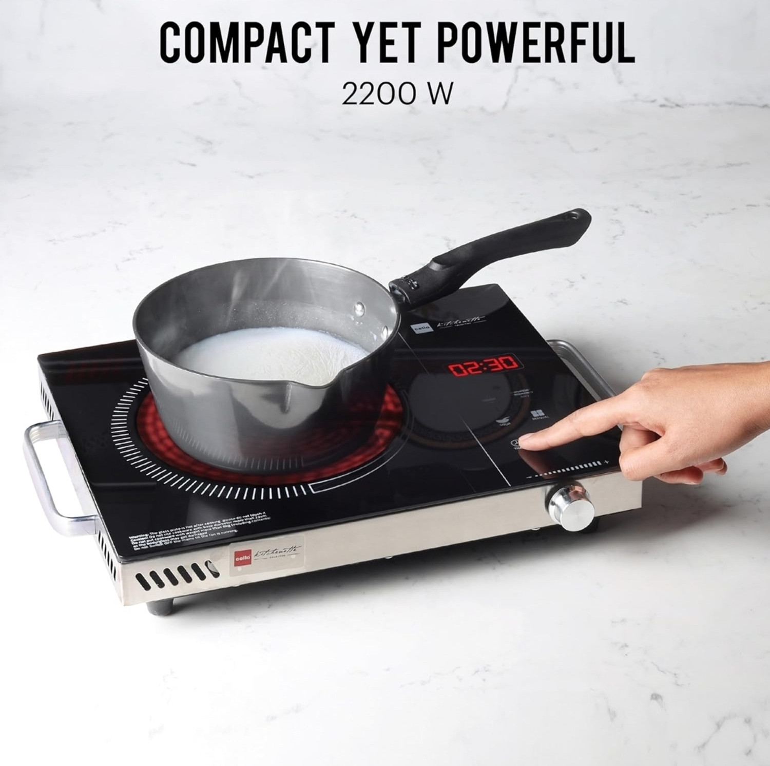 Image of TTK PRESTIGE 2200 W Infrared Cooktop Jog Dial, Touch Panel (Black, PIRC 1.0)
