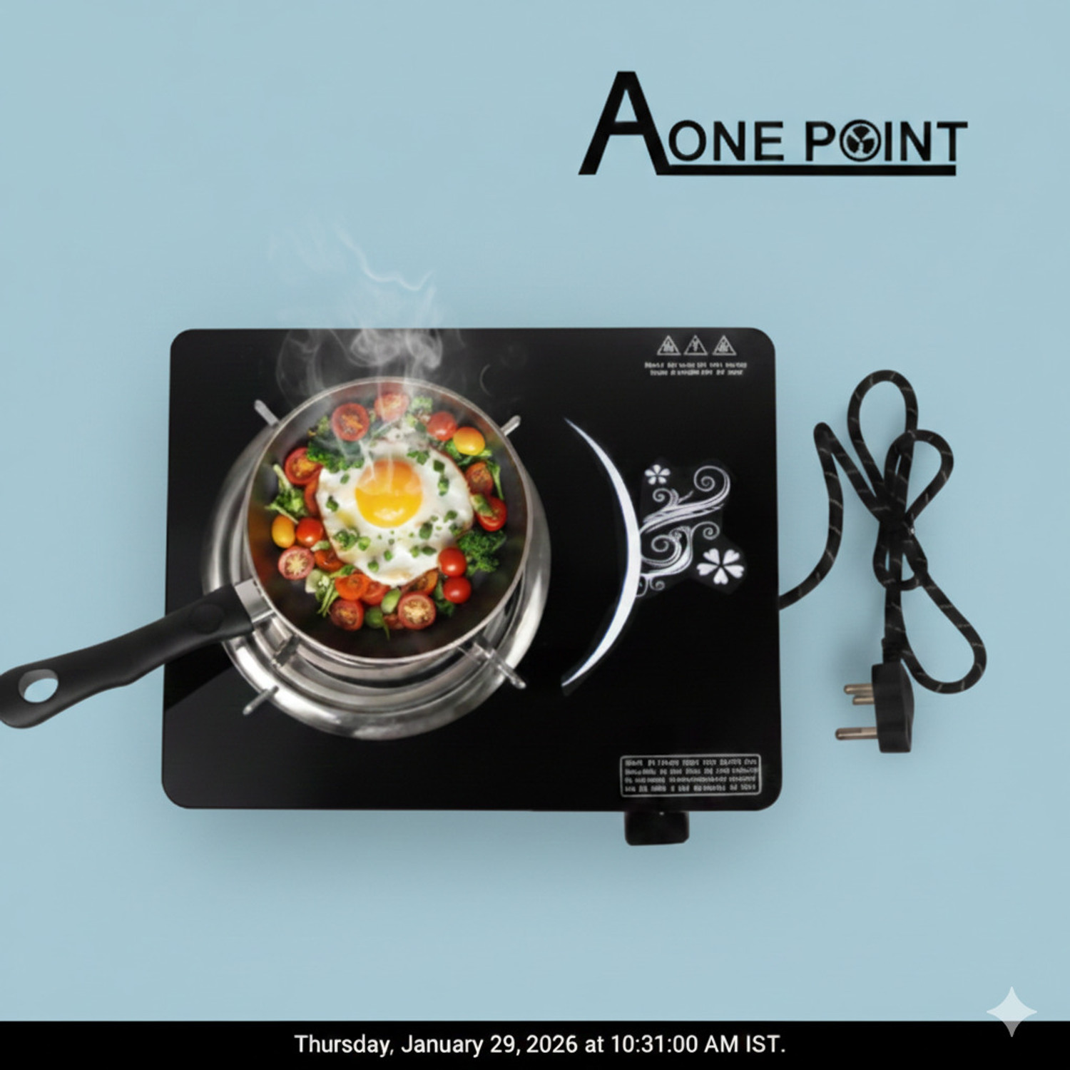 Image of AONE POINT 2000 W Induction Cooktop Touch Panel (Black, Black induc-22)