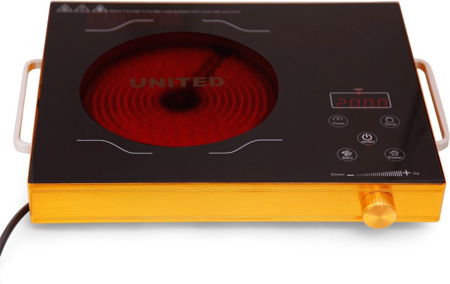 Image of United 2000 W Radiant Cooktop Push Button (Black, DT555)