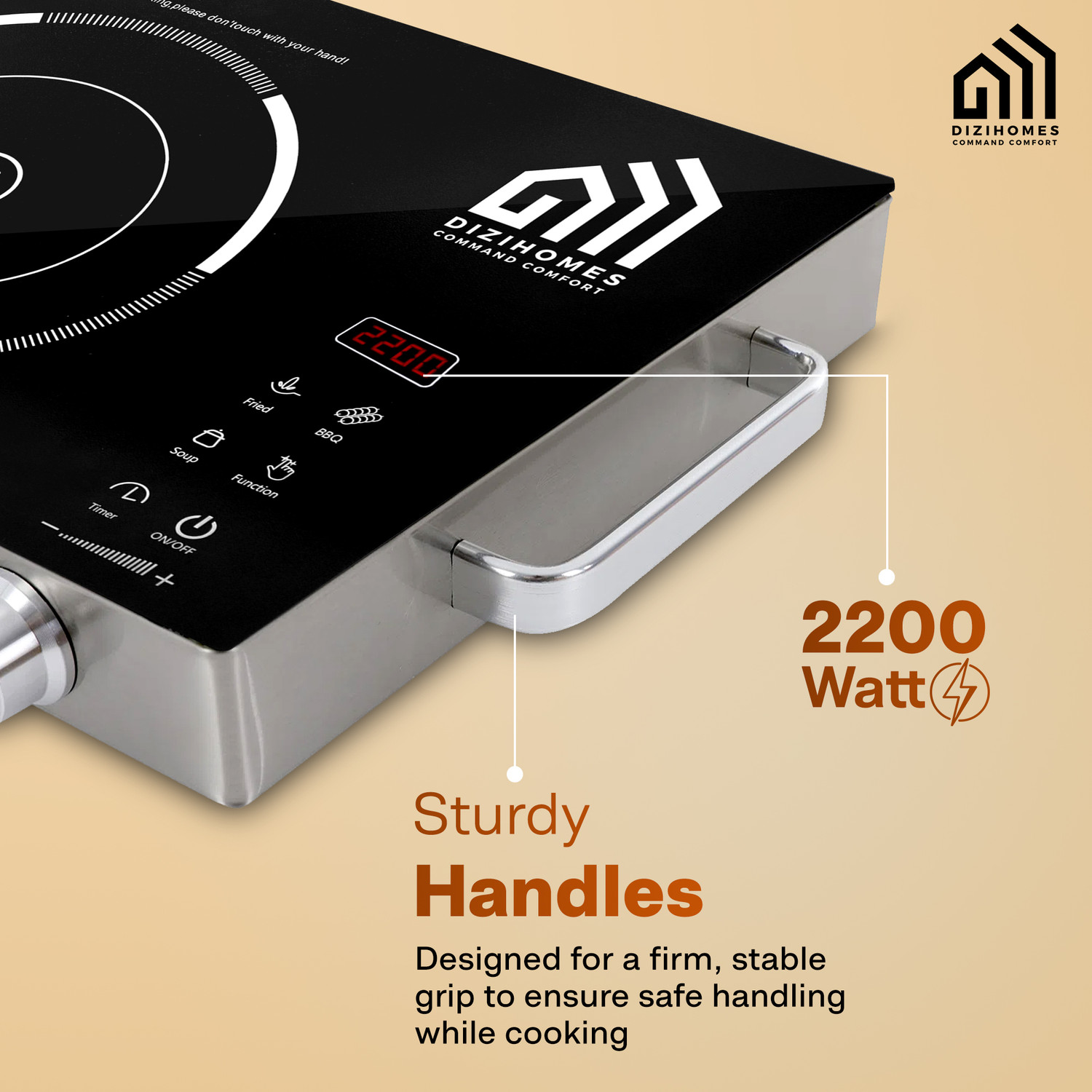 Image of Dizihomes 2200 W Radiant Cooktop Touch Panel (Black, 5F-E919-9RVD (2200W))