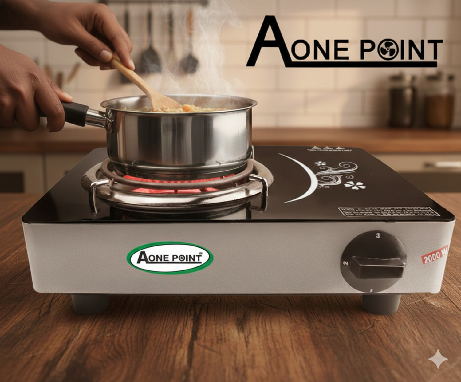 Image of AONE POINT 2000 W Induction Cooktop Touch Panel (Black, Black induc-22)
