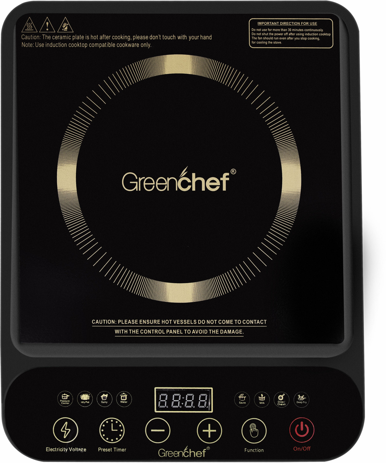 Greenchef 2000W Induction Cooktop Black - Image 6