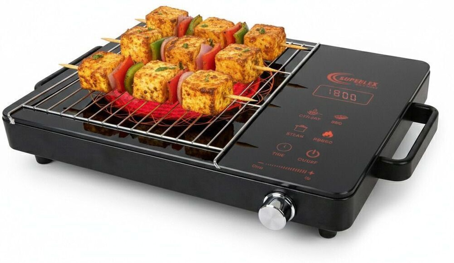 Image of SUPERLEX 2200 W Infrared Cooktop Touch Panel (Black, Infrared Cook,Grill & Polished Crystal Glass Plate, Digital Display 3 Modes)