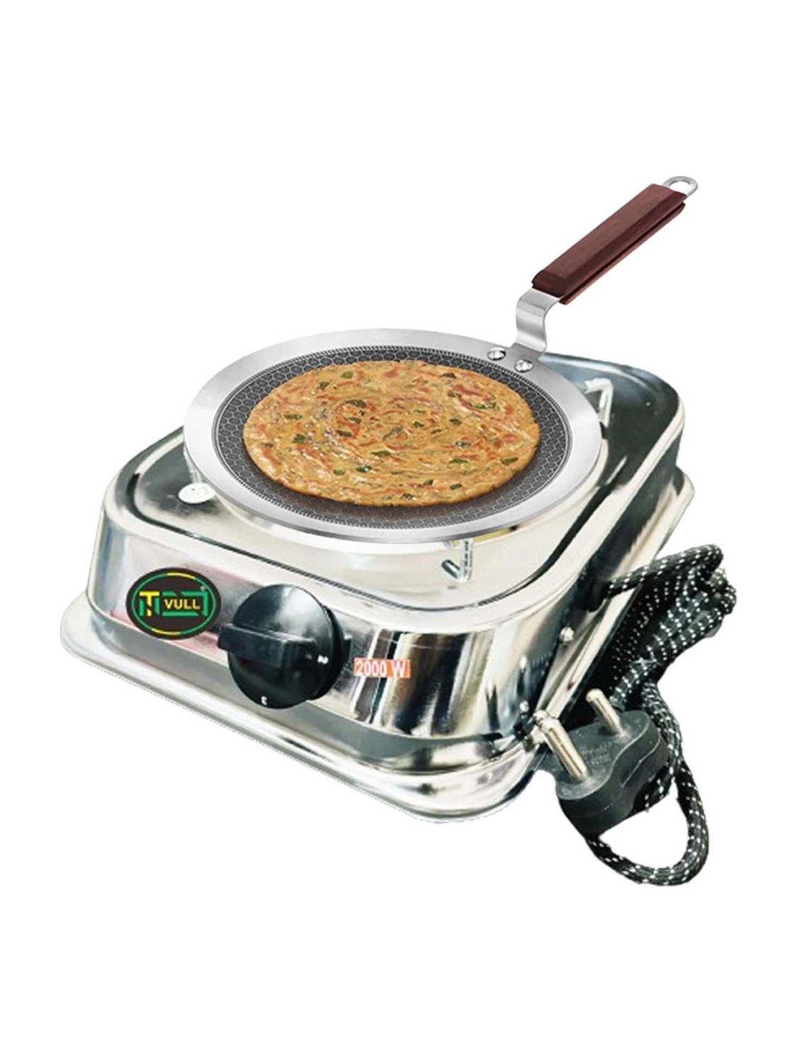 Image of TRENDING TREASURES 500 W Radiant Cooktop Jog Dial (Red, 500W Red Cooktop Hotplate / Coil Heater / Charcoal Burner Stove Size: Small)