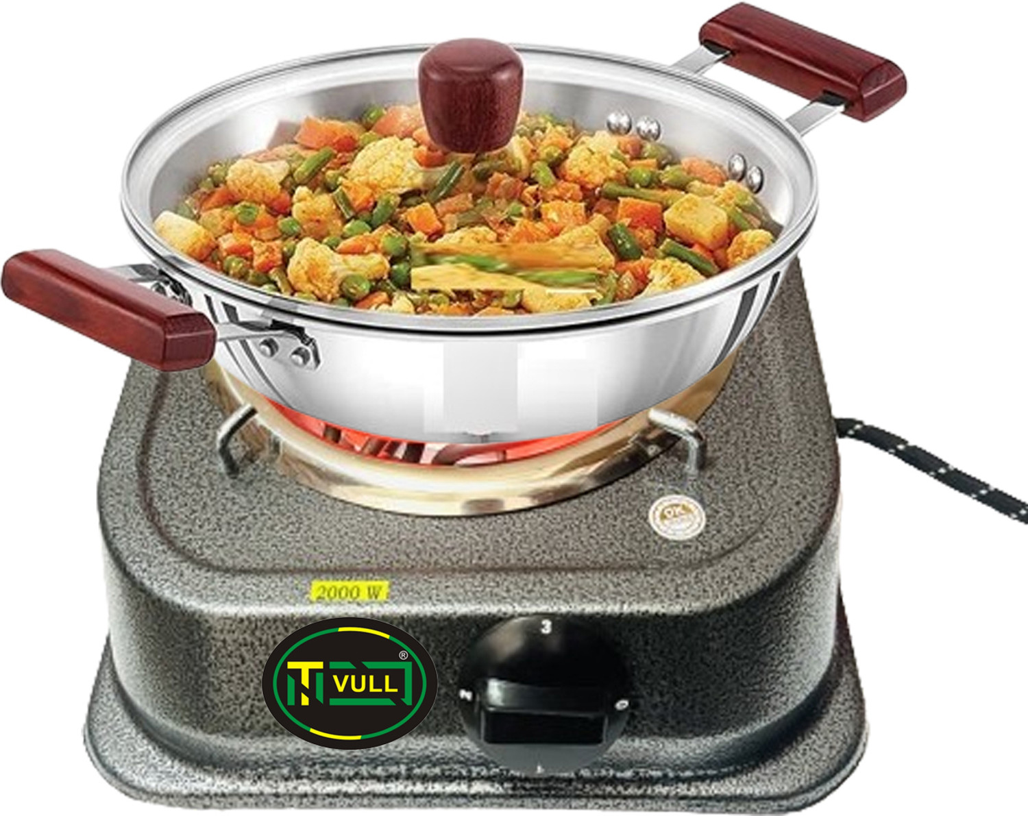 Image of RAMIME 2000 W Radiant Cooktop Jog Dial (Black, 2000W ROUND ELECTRIC KITCHEN COOKING HEATER AND ROOM Heater Cooking Heater)