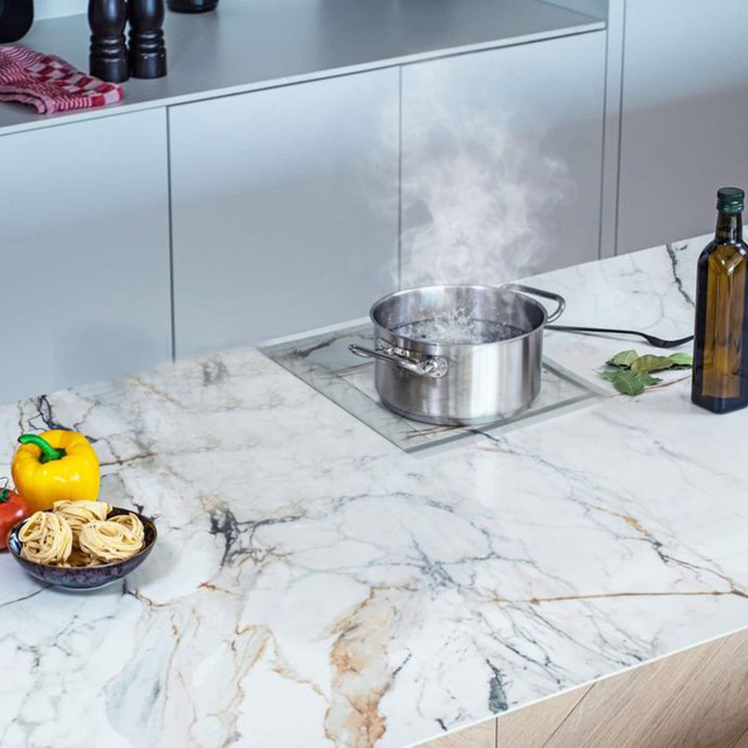 Image of invisible world 2000 W Infrared Cooktop Touch Panel (Silver, Invisible Induction Cooktop | Under Counter Built-In Induction Stove |)