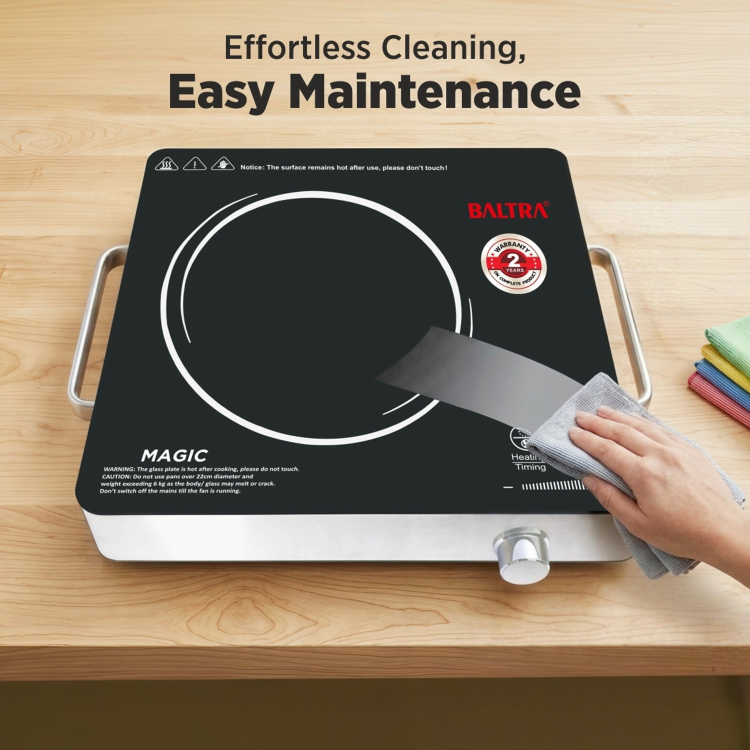 Image of Baltra 2400 W Infrared Cooktop Touch Panel, Jog Dial (Black, BIC-162, Magic)