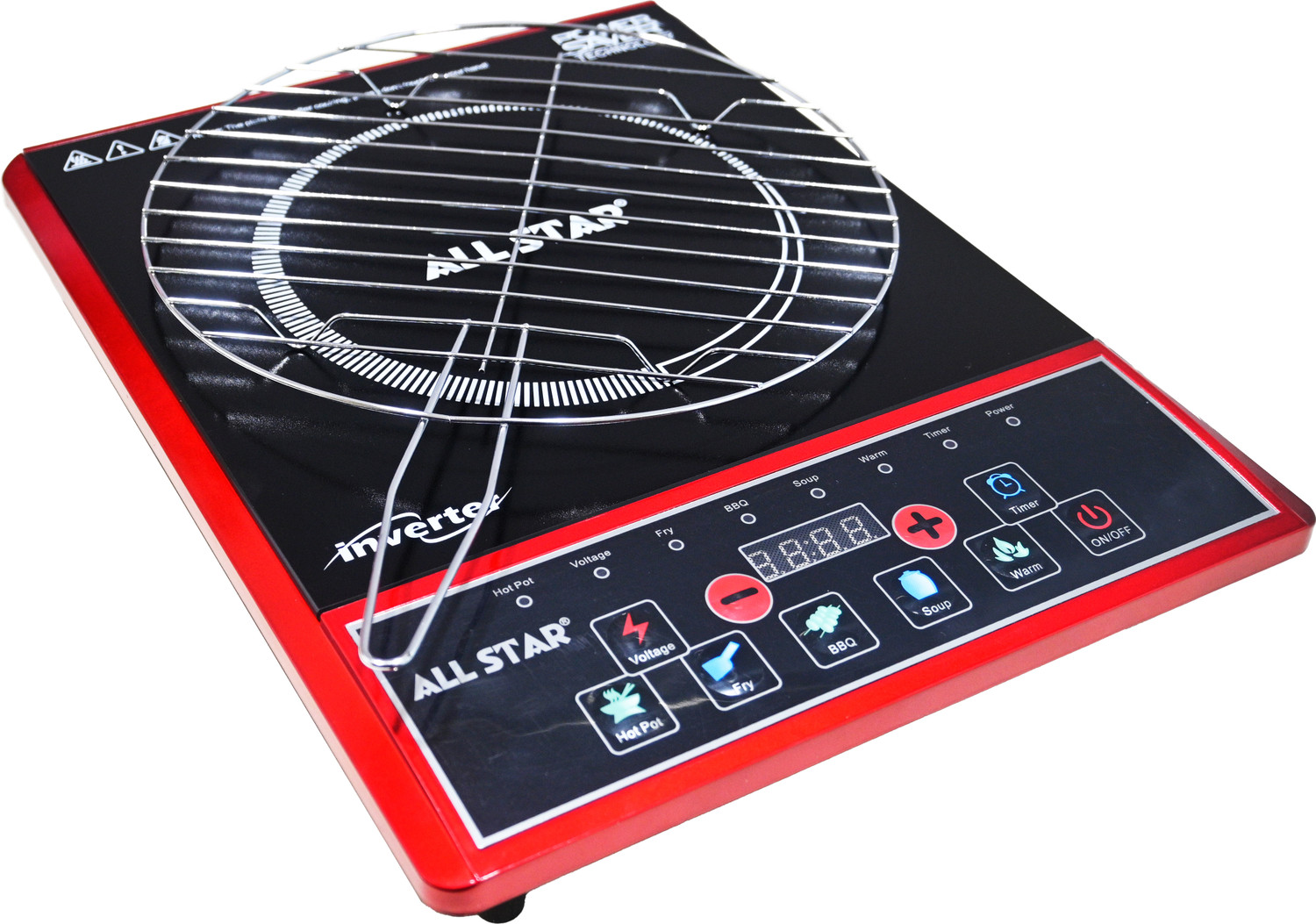 Image of All Star 1500 W Induction Cooktop Touch Panel (Red, STARA207)
