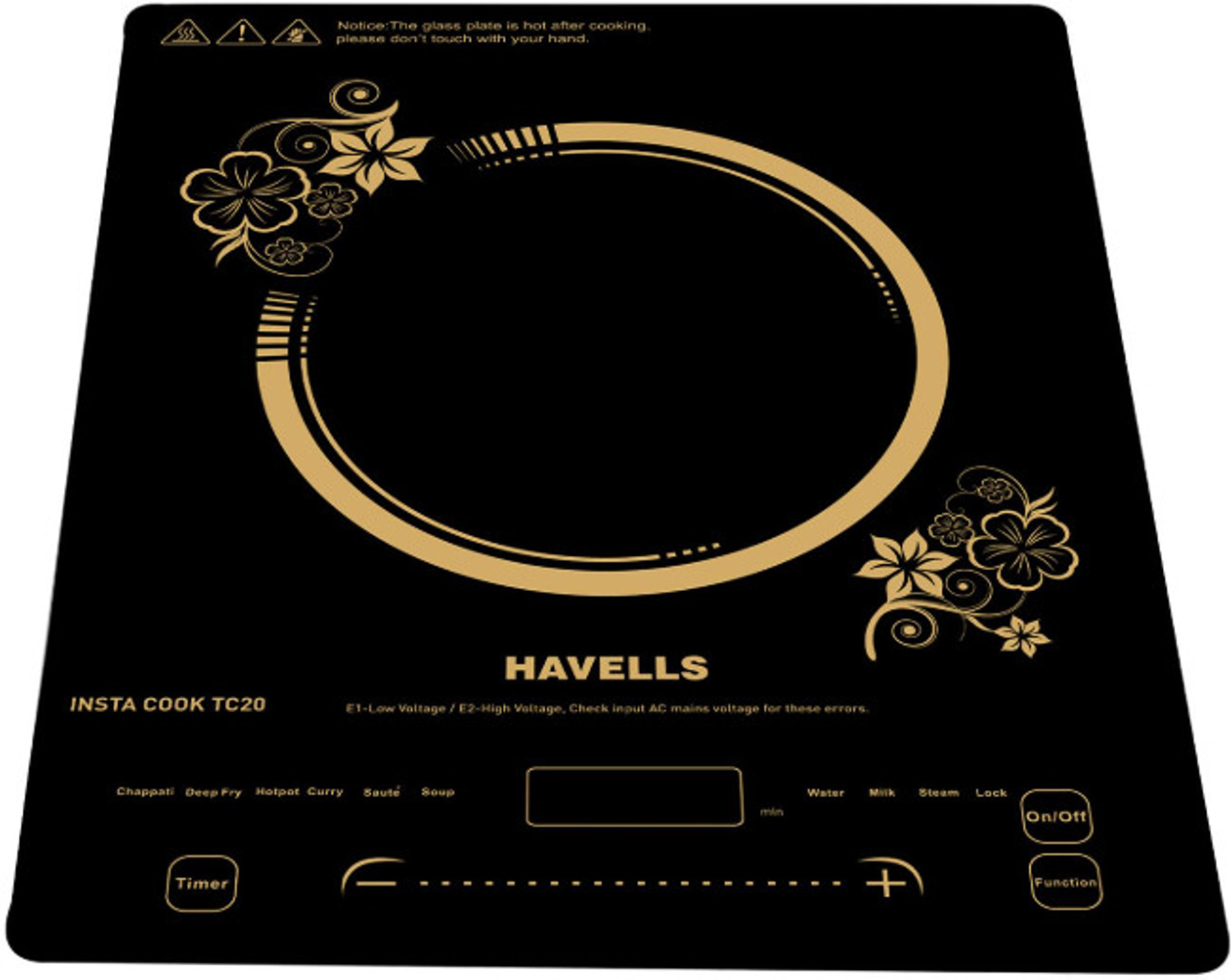 Image of HAVELLS 2000 W Induction Cooktop Touch Panel (Black, TC20)