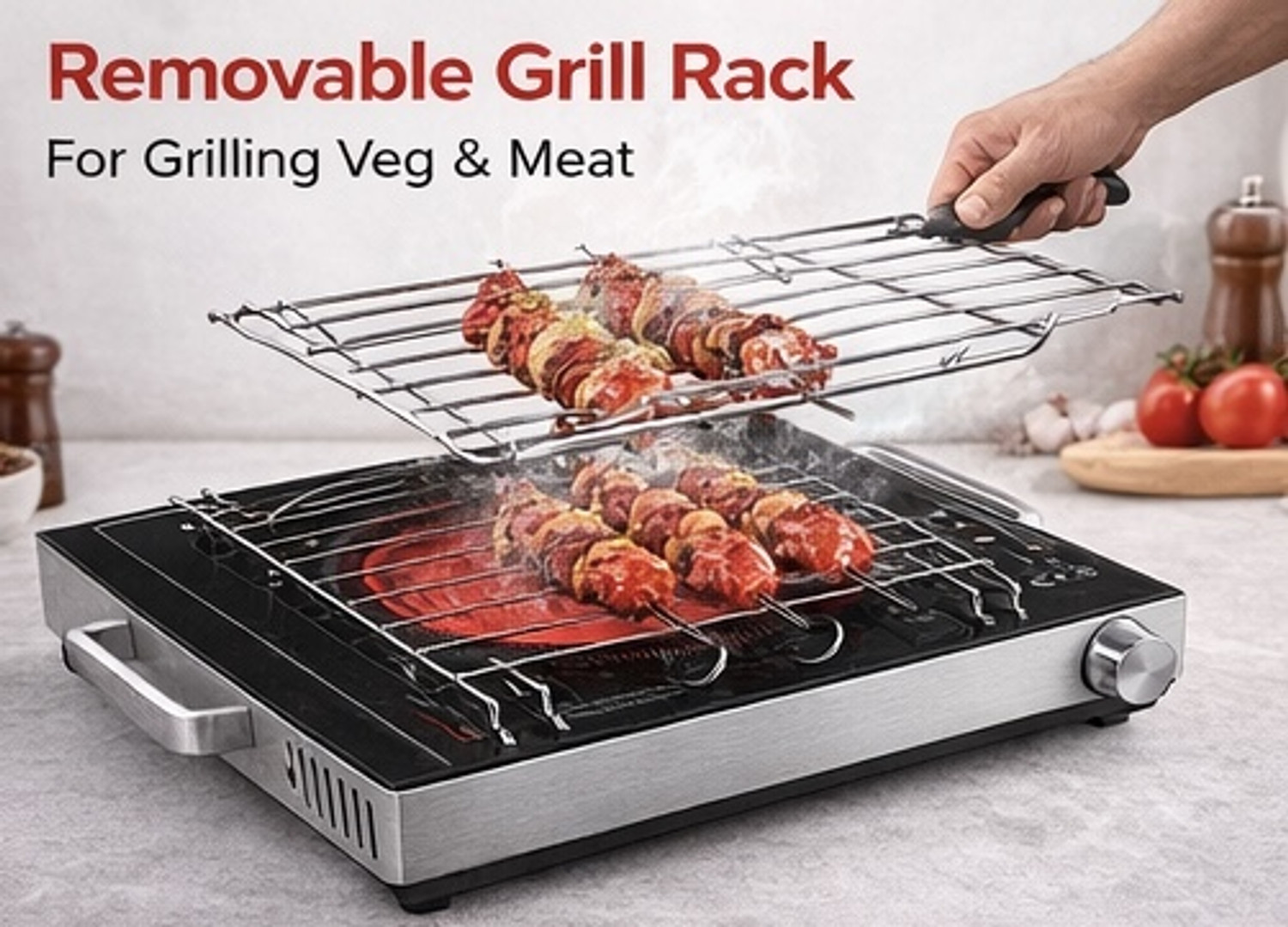 Image of Veto 2200 W Infrared Cooktop Touch Panel (Black, DUIC2200)