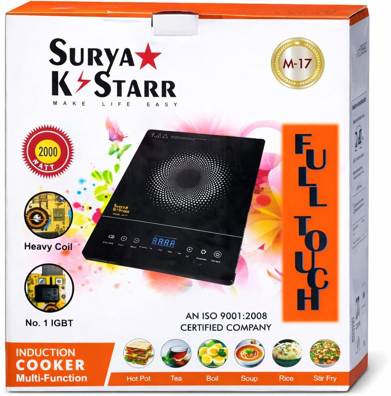 Image of All Star 1500 W Induction Cooktop Touch Panel (Red, STARA207)