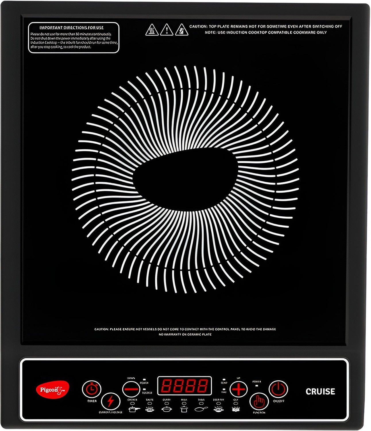 Image of DAILY NEST 2000 W Induction Cooktop Push Button (Black, 2000W power)